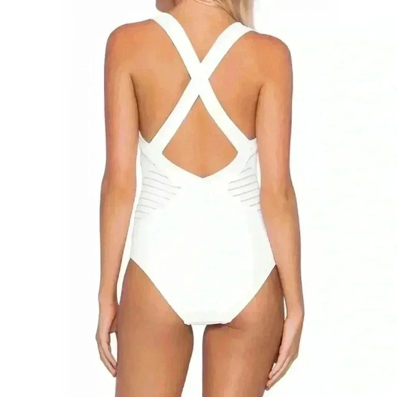New $168.00 JETS Jessica Allen One Piece Swimsuit Infinity Low Back Sz 10 - Picture 3 of 11